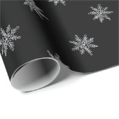 Elegant Black en White Chalk Snowflakes Cadeaupapier (Rol Hoek)