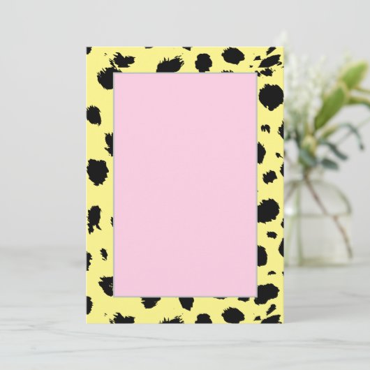 Elegant Black en White Cheetah Pattern Aankondiging (Staand voorkant)