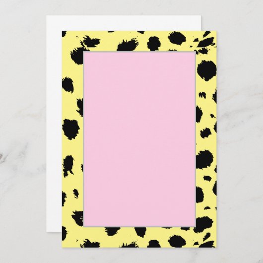 Elegant Black en White Cheetah Pattern Aankondiging (Voorkant / Achterkant)