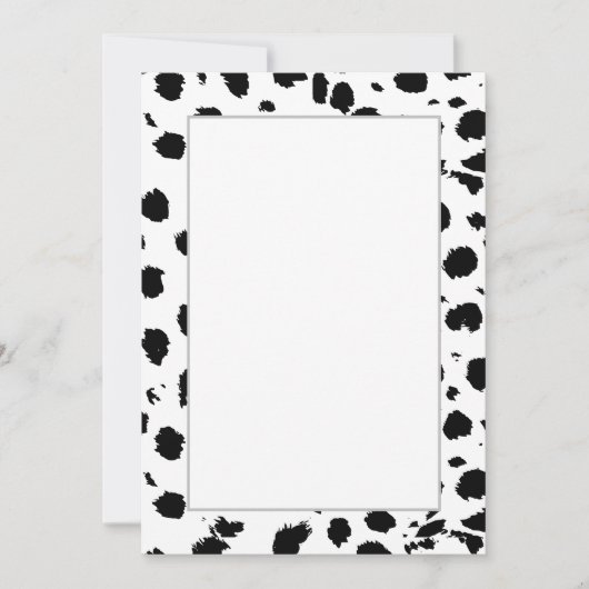 Elegant Black en White Cheetah Pattern Aankondiging (Voorkant)