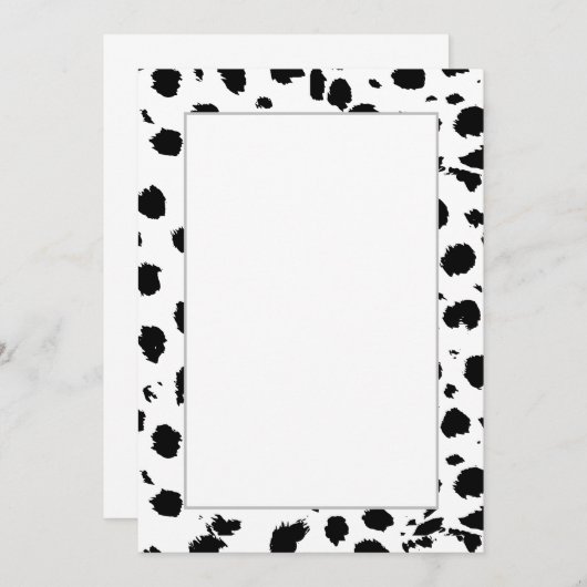 Elegant Black en White Cheetah Pattern Aankondiging (Voorkant / Achterkant)