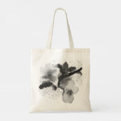 Elegant Black en White Cherry Blossom Canvas tas (Achterkant)