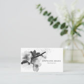 Elegant Black en White Cherry Blossom Visitekaartje (Staand voorkant)