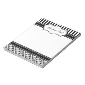 Elegant Black en White Classic Damask Notitieblok (Linkerzijde)