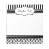 Elegant Black en White Classic Damask Notitieblok (Voorkant)