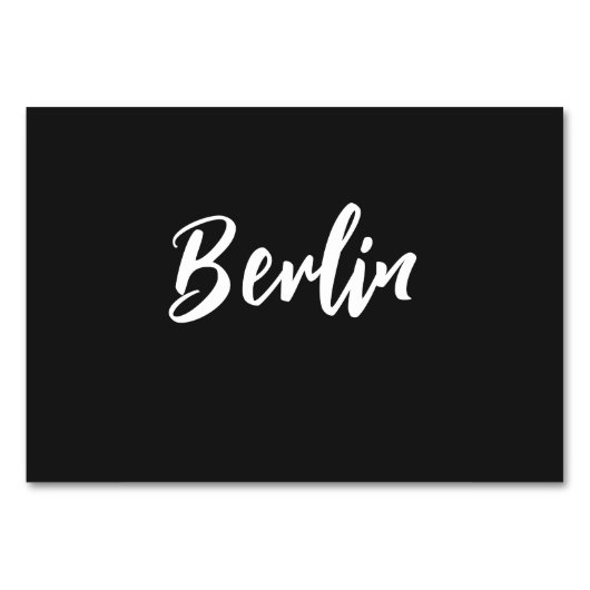 Elegant Black en White Custom Table Name Kaart (Voorkant)