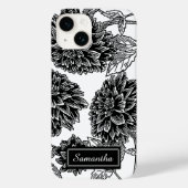 Elegant Black en White Dahlia Persoonlijk Case-Mate iPhone Case (Achterkant)
