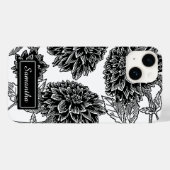 Elegant Black en White Dahlia Persoonlijk Case-Mate iPhone Case (Achterkant (horizontaal))