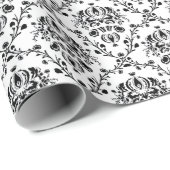 Elegant Black en White Damask Cadeaupapier (Rol Hoek)