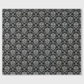 Elegant Black en White Damask Cadeaupapier (Vlak)