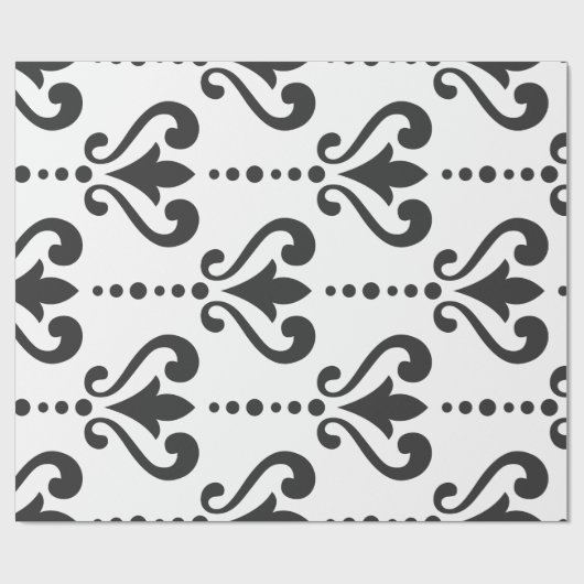 Elegant Black en White Damask Cadeaupapier (Vlak)