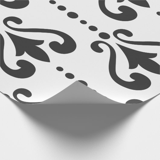 Elegant Black en White Damask Cadeaupapier (Hoek)