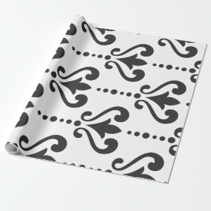 Elegant Black en White Damask Cadeaupapier