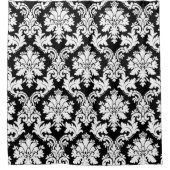 Elegant Black en White Damask Douchegordijn (Voorkant)