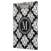 Elegant Black en White Damask gepersonaliseerd Klembord (Links)