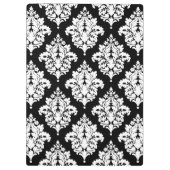 Elegant Black en White Damask gepersonaliseerd Klembord (Achterkant)