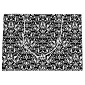 Elegant Black en White Damask Groot Cadeauzakje (Voorkant)