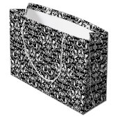 Elegant Black en White Damask Groot Cadeauzakje (Achterkant Gekanteld)