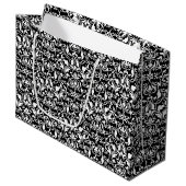 Elegant Black en White Damask Groot Cadeauzakje (Voorkant Gekanteld)