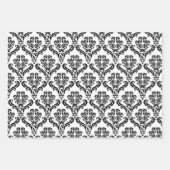 Elegant Black en White Damask Inpakpapier Vel (Voorkant 3)