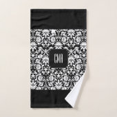Elegant Black en White Damask Patronen Bad Handdoek (Handdoek)