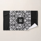 Elegant Black en White Damask Patronen Bad Handdoek (Handdoek)