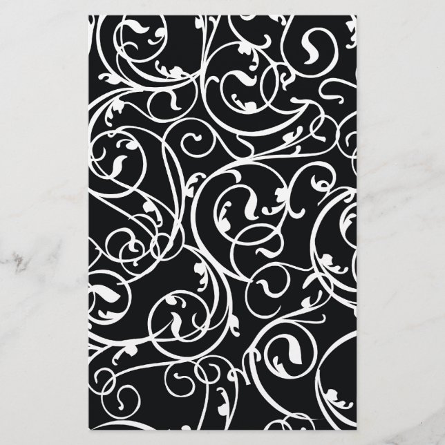 Elegant Black en White  Damask Pattern (Voorkant)