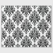 Elegant Black en White Damask Pattern Cadeaupapier (Vlak)