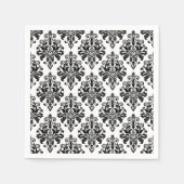 Elegant Black en White Damask Pattern Servetten (Voorkant)