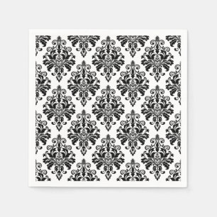 Elegant Black en White Damask Pattern Servetten