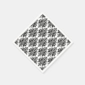 Elegant Black en White Damask Pattern Servetten (Hoek)