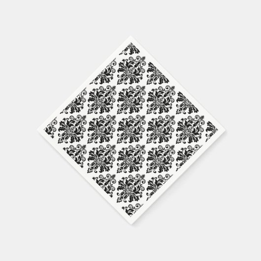 Elegant Black en White Damask Pattern Servetten (Hoek)
