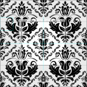 Elegant Black en White Damask Pattern Stof (Delen)
