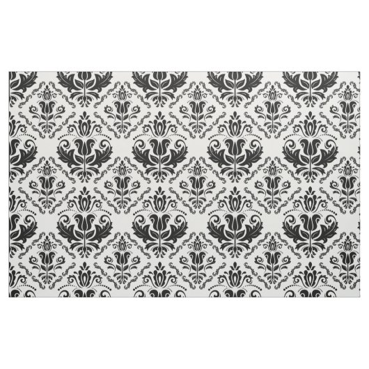 Elegant Black en White Damask Pattern Stof (Fat Quarter)