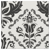 Elegant Black en White Damask Pattern Stof (Close Up)