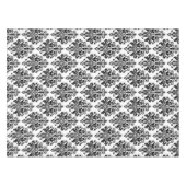 Elegant Black en White Damask Pattern Tafelkleed (Voorkant (Horizontaal))
