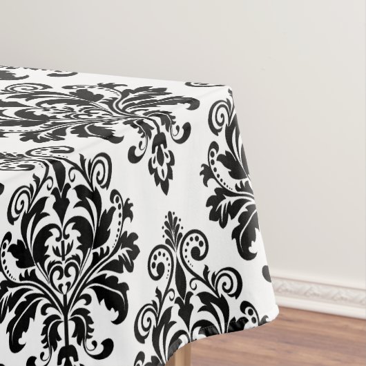 Elegant Black en White Damask Pattern Tafelkleed (Voorbeeld)