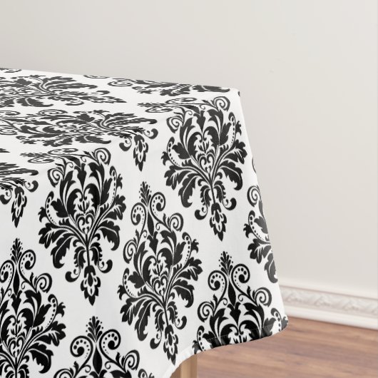 Elegant Black en White Damask Pattern Tafelkleed (Voorbeeld)