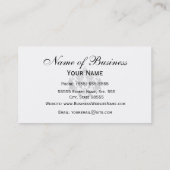 Elegant Black en White Damask Peacock Feather Visitekaartje (Achterkant)