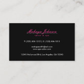 Elegant Black en White Damask Salon en Spa Visitekaartje (Achterkant)