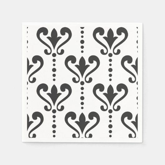 Elegant Black en White Damask Servet (Voorkant)