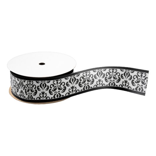 Elegant Black en White Damask Stylish Grosgrain Lint (Spoel)