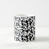 Elegant Black en White Damask Swirls Koffiemok (Center)