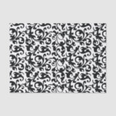 Elegant Black en White Damask Swirls Tissuepapier (Voorkant)