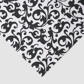 Elegant Black en White Damask Swirls Tissuepapier (Detail)