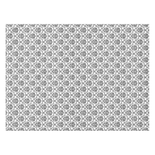 Elegant Black en White Damask Tafelkleed (Voorkant (Horizontaal))
