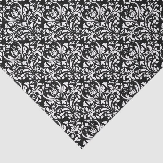 Elegant Black en White Damask Tissuepapier (Detail)