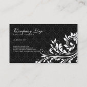 Elegant Black en White Damask Visitekaartje (Achterkant)