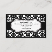 Elegant Black en White Damask Visitekaartjes (Achterkant)