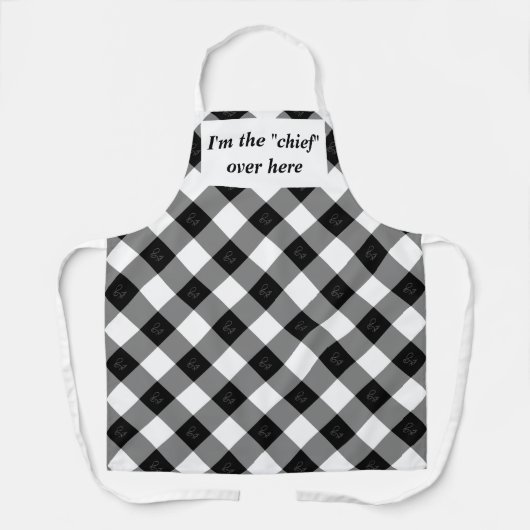 Elegant Black en White Diamond Pattern Schort (Voorkant)